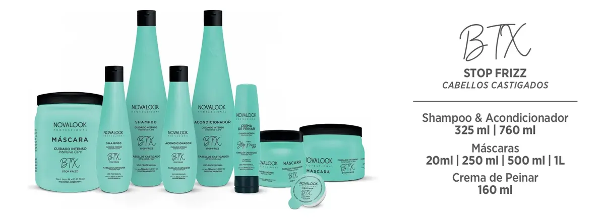 Imagen 2 de Shampoo/acondicionador Novalook Btx 325ml Cabellos Castigados Stop Frizz