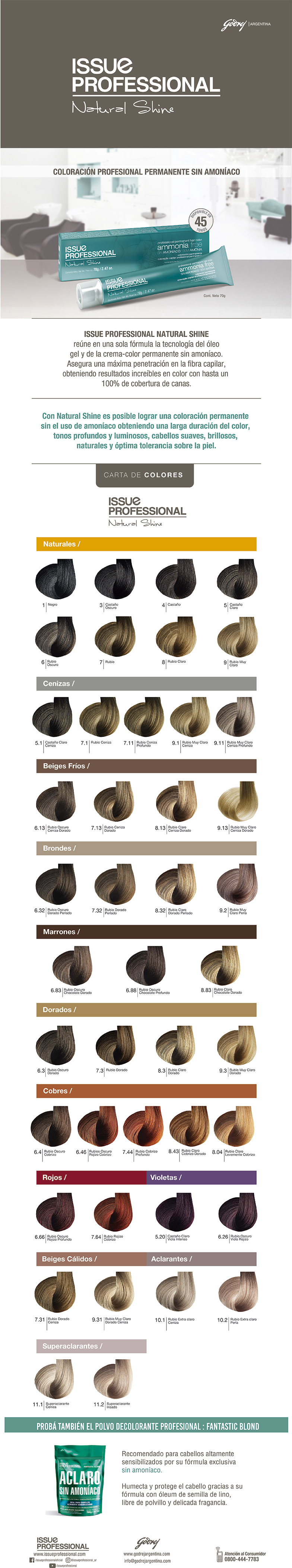 Imagen 2 de TINTURA ISSUE PROFESIONAL naural shine s/amoniaco 
